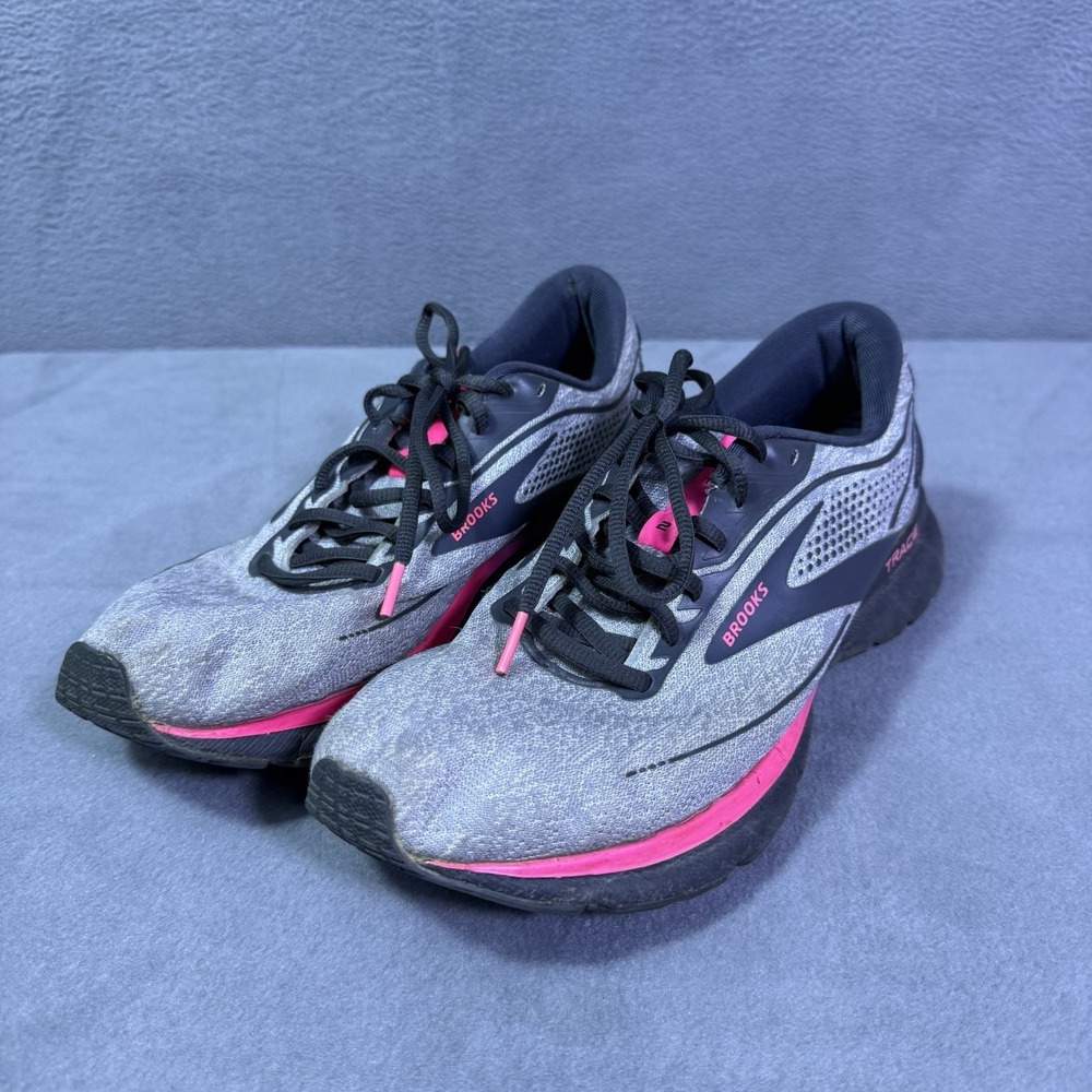 Brooks Trace 2 Shoes Womens 9.5 B Gray Black Pink Running Sneakers 120375